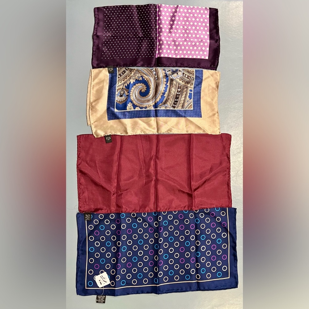 Elegant Set of 4 Multicolor Pocket Squares from Men’s Warehouse